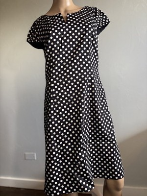 Comma Black and White Polka Dot Shift Dress Size 38 EU 8 US