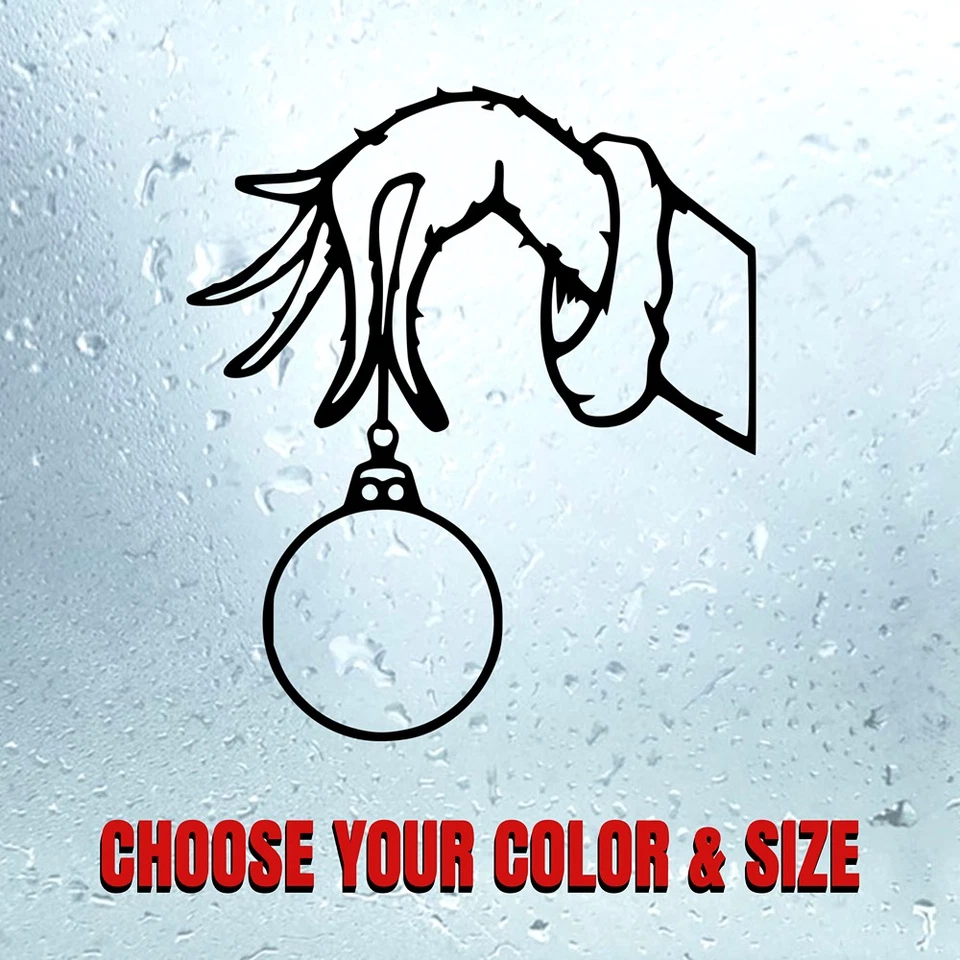 Grinch Mano Adorno Adhesivo Navidad Vinilo Calcomanía Coche Camión Laptop Vacaciones Decoración Foto 2 de 4