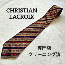Auth Christian Lacroix Luxury Necktie Tie Ties Unisex ALL SILK 100 Multicolor H5