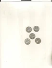 5 Washington Quarters, 1954, 1961, 1962-D, 1963, 1964 -D , Good,  90% Silver