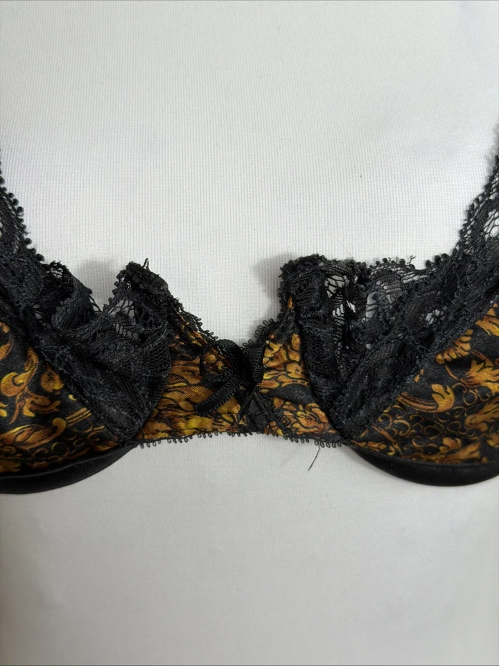 Sujetador de encaje negro y dorado Victoria’s Secret Gold Label vintage raro - años 80’s Foto 3 de 4