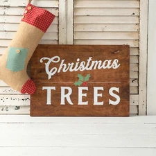 Christmas Trees Wooden Wall Sign Home Decorative Collectible