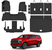 All Weather Floor Mats Cargo Liner Set For Chevy Tahoe Gmc Yukon Xl 21-26 7 Seat