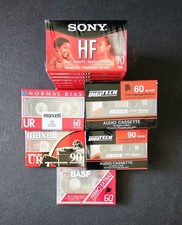  18 Audio Cassette Tapes Factory Sealed 60  90 - Sony, DigiTech, BASF, Maxwell