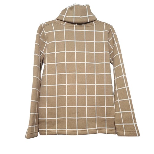 J. Crew Factory Tan Long-Sleeve Funnelneck Fleece Pullover Sweater Size S - Picture 3 of 5