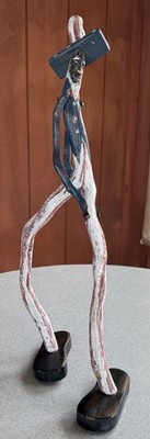 Unique Signed Gary Yost Folk Art-Uncle Sam Figure-One Of A Kind