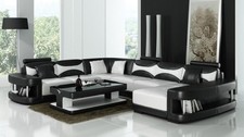 xxl big Wohnlandschaft U Form Ecksofa Sofa Couch Polster Garnitur Leder Sofas