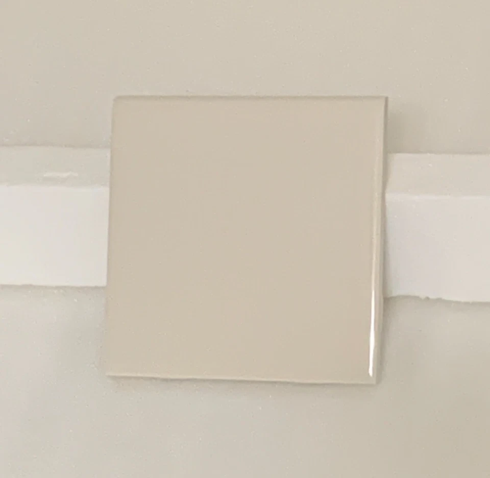 Vintage New American Olean Ceramic  4 1/4" x 4 1/4"  Gloss Almond #0012 Bullnose - Image 4 of 4