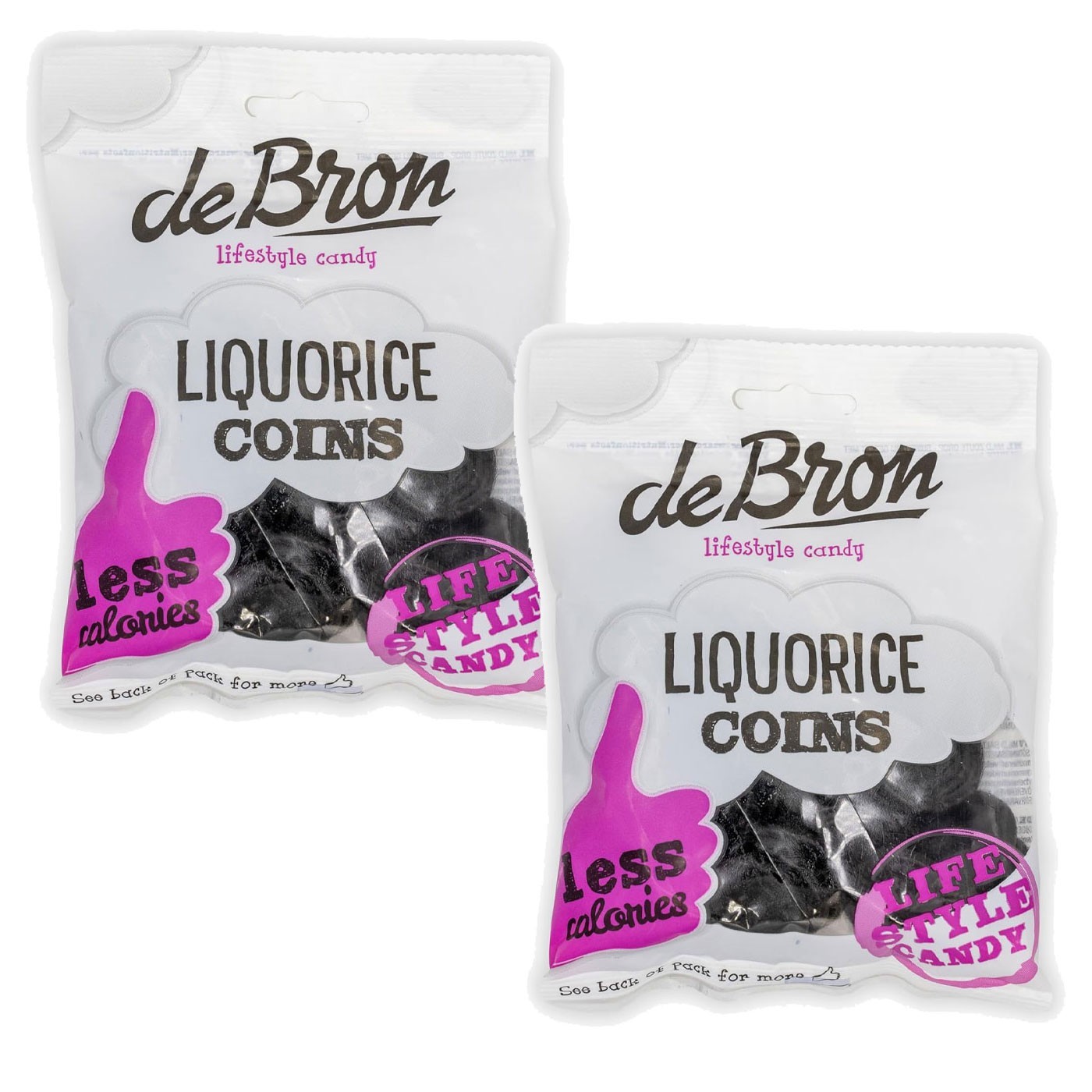 De Bron Sugar Free Liquorice Coins 2 x 100g - Mild Salty Liquorice