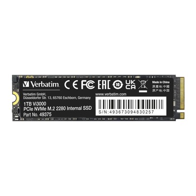 Verbatim 1TB PCIe NVMe M.2 2280 Internal SSD Blazing Fast Data Transfer 3100MBs