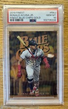 Ronald Acuna Jr. 2019 Topps Finest Blue Chips Gold /50 Refractor PSA 10 
