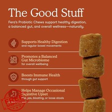 Fera Pets Probiotics for Dogs Gut Health Immune Support 30 Soft Chews