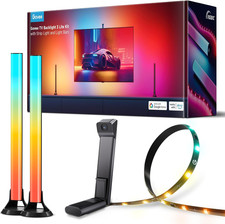 TV Backlight 3 Lite Kit, 11.8Ft RGBICW Wi-Fi TV LED Strip Lights for 55-65In Tvs