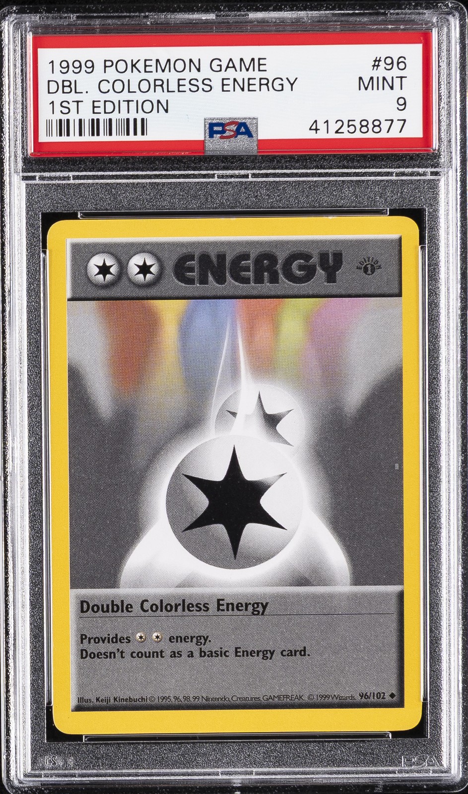 1999 POKEMON BASE SET 1ST EDITION #96 DOUBLE COLORLESS ENERGY PSA 9