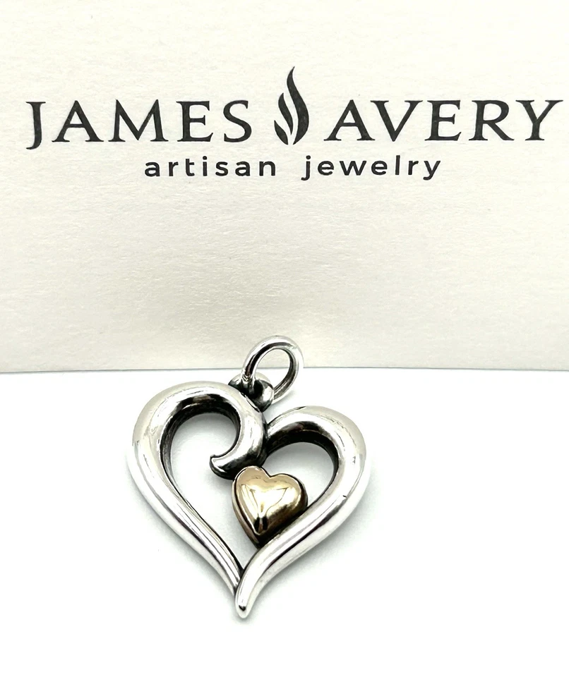 Colgante James Avery Plata de Ley 925 y Oro 14K Alegría de Mi Corazón Dije Grande Foto 2 de 4