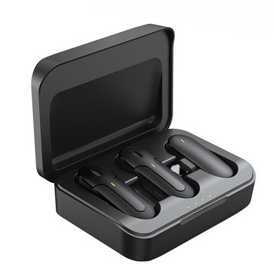 navor Wireless Lavalier Microphone for iPhone, for iPad & Android   Dual Clip-On