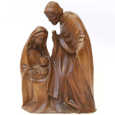 Heilige Familie Holz Skulptur Figur Linde handgeschnitzt 22,5 x 16 cm