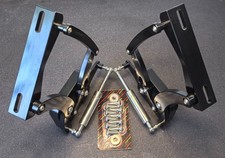 Pair Polished Aluminum Hood Hinges Kit For 1964-1966 Ford Mustang Falcon Comet