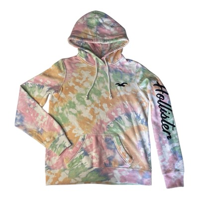 Y2K Hollister Hoodie Sweatershirt Pullover Kapuzenpullover Pastell Batik Vintage