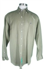 Polo Ralph Lauren Tan Long Sleeve Silk Linen Blake Shirt L