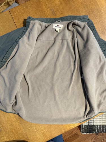 Woolrich Military Moss Green Sherpa Lined Button Up Men's Chore Jacket Size M - Picture 6 of 12