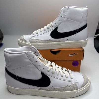 NEW Nike Blazer Mid  77 VNTG Men's Size 8.5 White/Black BQ6806-100 Fast Shipping