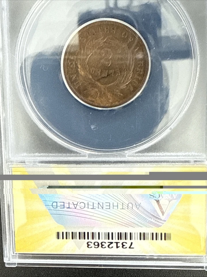 1868  .02  ANACS  EF 45    Two-cent piece, 2c, Shield Coin M211 - Image 4 of 4