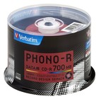 Verbatim 1 time record CD-R 700MB 50 Record design DHR85HP5V1