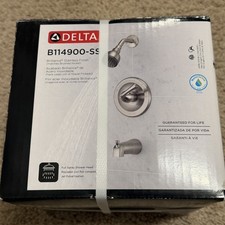 NOS Delta B114900-SS Foundations Handle Tub  Shower Faucet Stainless finish