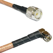 RG400 TNC MALE to SMA MALE ANGLE RF Cable FAST-SHIP LOT