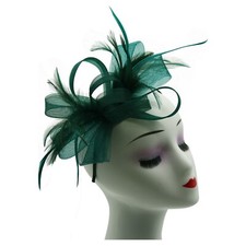 Womens Fascinator Headband Clip Mesh Net Feather Flower Wedding Royal Ascot Race