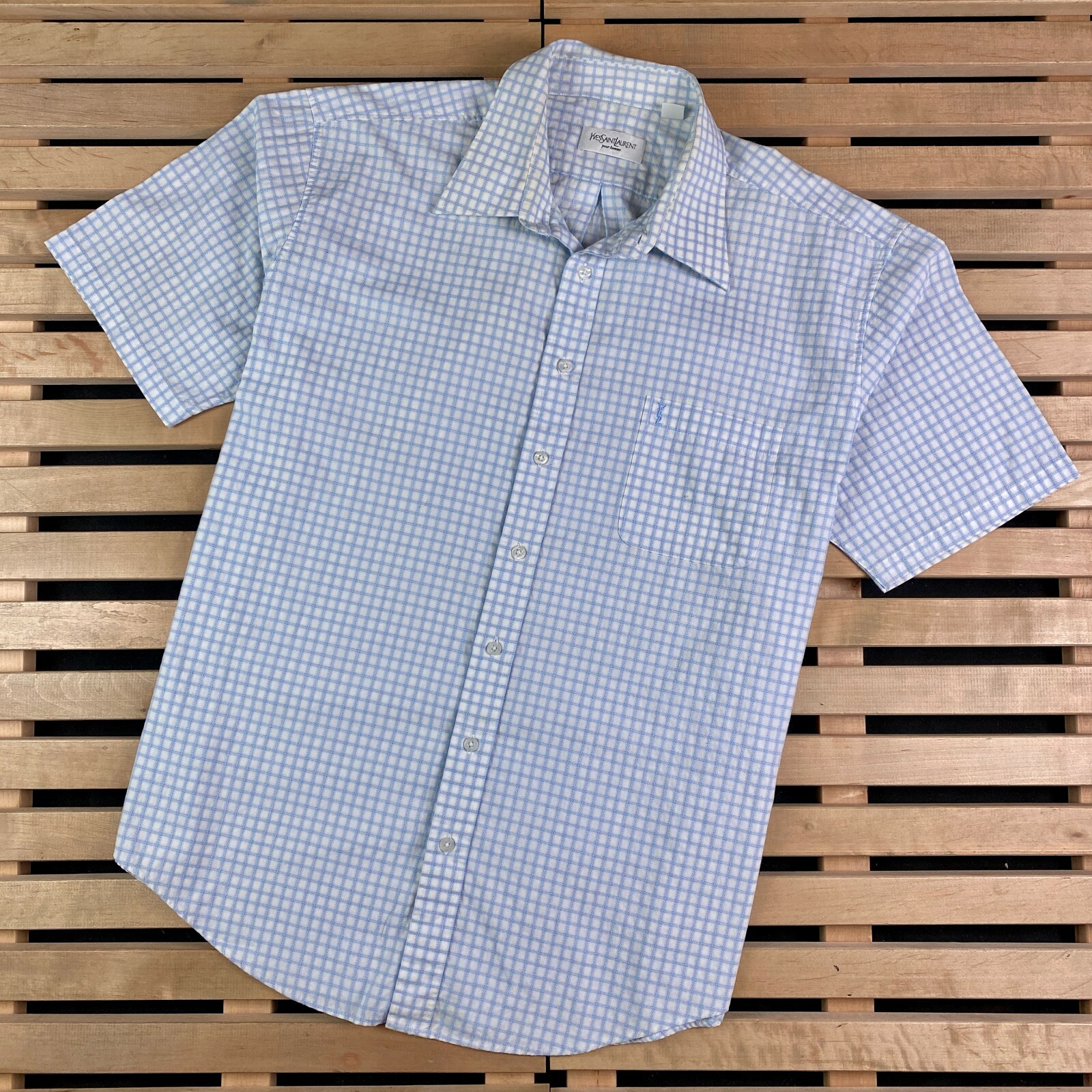 Camicia Uomo Manica Corta Yves Saint Laurent Vintage YSL Taglia XL