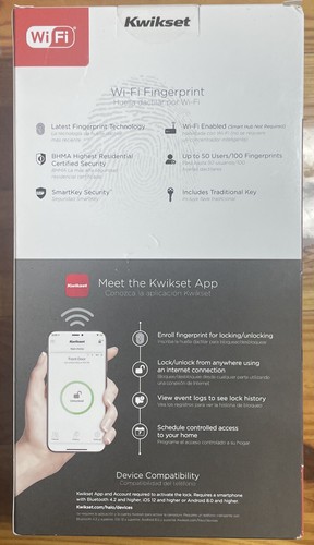 Kwikset Halo Touch Fingerprint Smart Lock (99590-003) - Satin Nickel - NEW - Picture 4 of 5