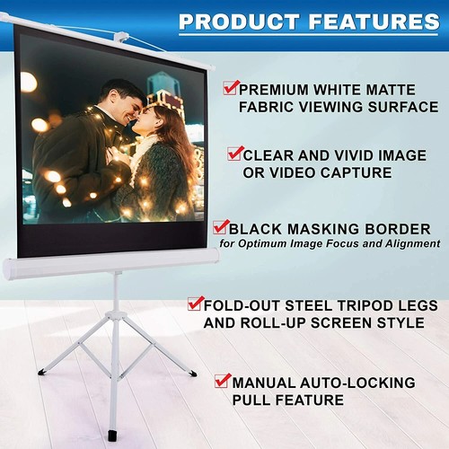 Portable Projector Screen Tripod Stand 40" Mobile Projection Screen Conference - Picture 6 of 7