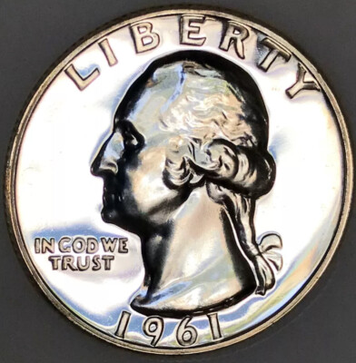 1961 SILVER PROOF WASHINGTON SILVER FLAWLESS AS IT GETS BEST IVE SEEN 