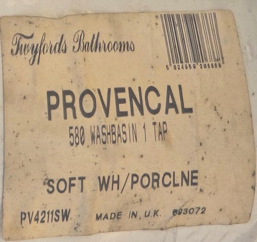 Twyfords Provencale 58cm 1TH Basin in Pergammon / Soft-White PV4211SW  NOT WHITE - Picture 3 of 3