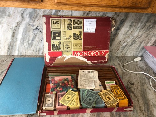 Vintage 1964 Monopoly Game Red Box Large Tray W 2 game boards-RARE-SHIPS N 24HRS - Picture 12 of 12