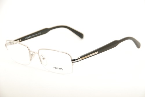 Authentic Prada VPR 58N 2BB-1O1 52mm Silver Black Frames Glasses Italy - Picture 1 of 7