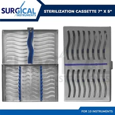 Dental Sterilization Cassette 7" X 5" For 10 Instruments Surgical German Grade
