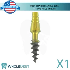 X1 Dental Root Shaped Flexible Neck One Piece 15° Titanium Sterile RBM