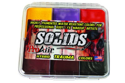 Water-Proof Halloween FX Makeup ProAiir Solids TRAMA Pallete w/ Activator 