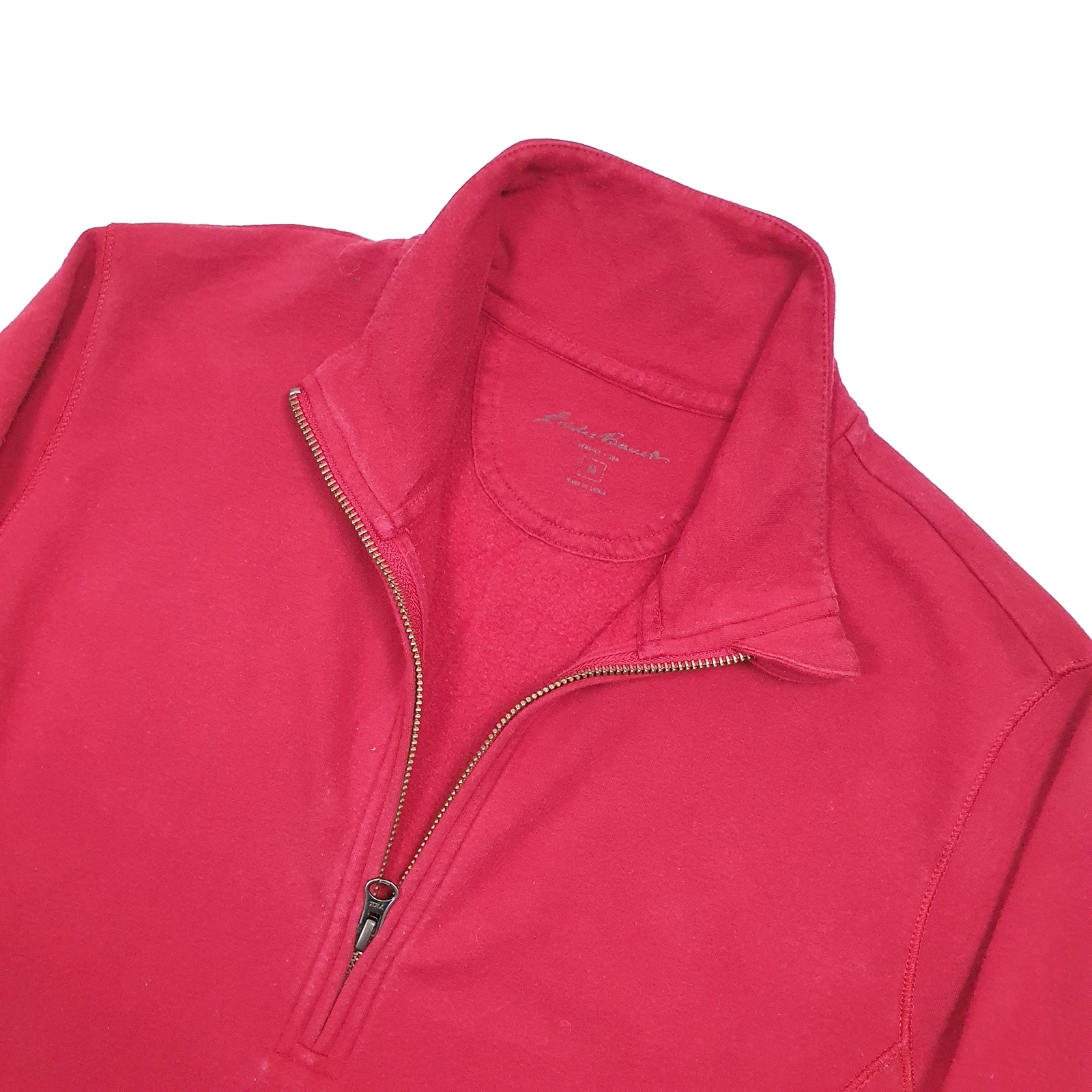 Womens EDDIE BAUER Cotton 1/4 Quarter Zip Jumper Sweatshirt M image 2