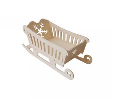 Cestino slitta legno in kit montaggio da decorare