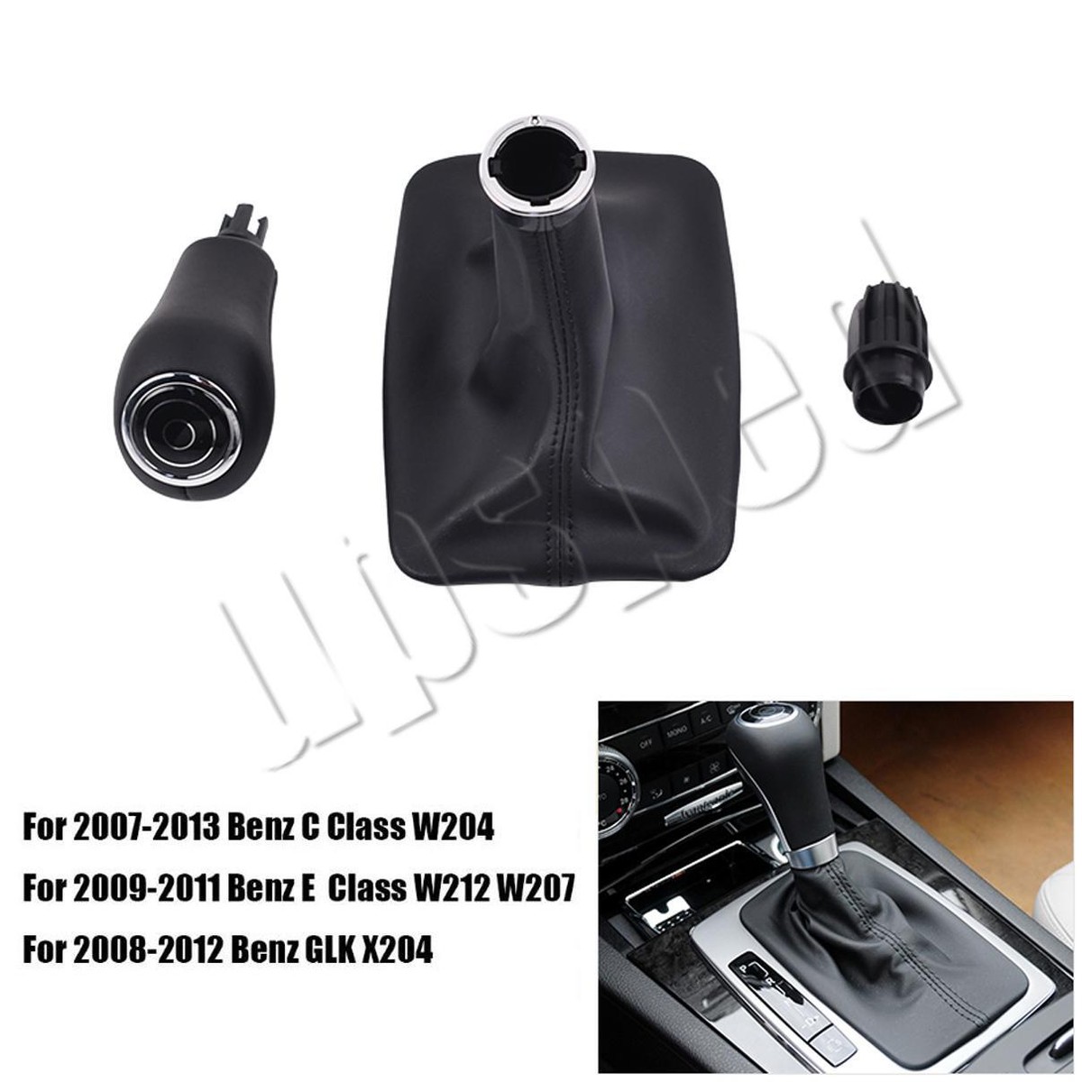 Mercedes-Benz シフター・レバー ブラック Black Gear Shifter Knob W/ Boot For Mercedes Benz C Class W204