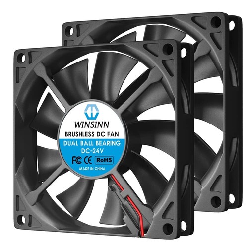 Reliable 80mm 24V Dual Ball Bearing Brushless Fan for Desktop Coolers - 2Pcs Set - Picture 3 of 6