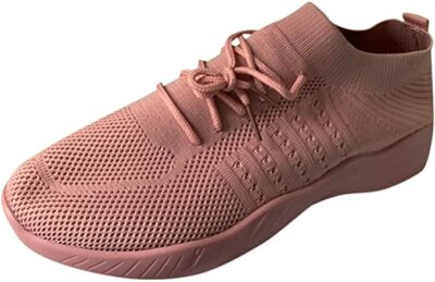 Women's Sneakers Knitted Mesh Breathable Shoes Walking Slip On Flats Sock Shoes