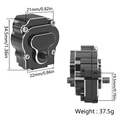 CNC Aluminum Transmission Gearbox For Redcat Ascent-18 1/18 RC Car - Upgrade Parts With Hardened Steel Gears, 20.5:1 Ratio (Silver)