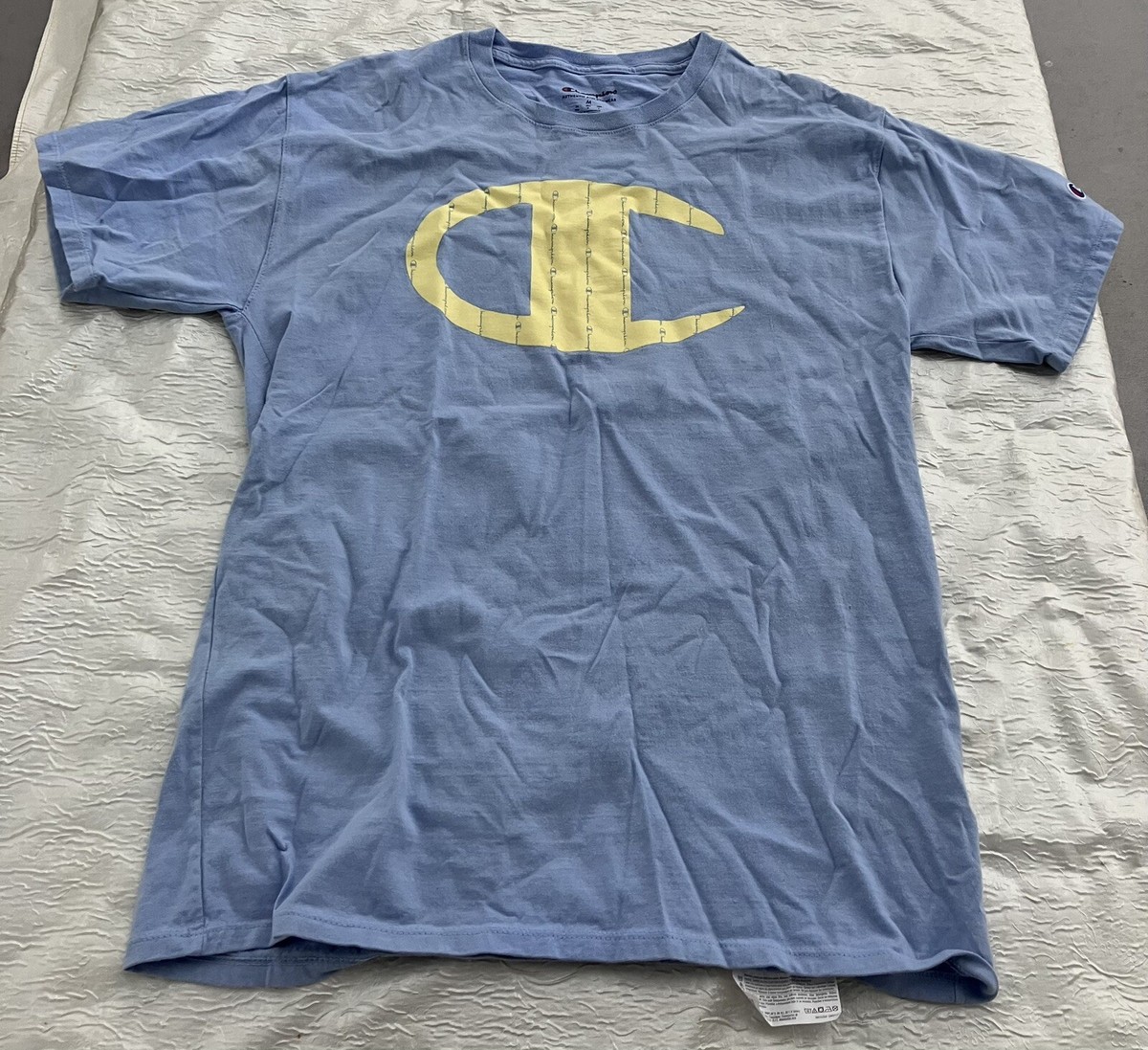 Champion Big C Graphic Authentic Athleticwear Blue T Shirt MEDIUM