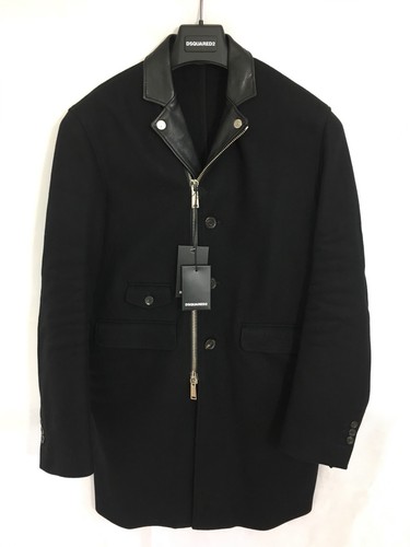 DSQUARED 2 chaqueta abrigo collar de motorista-Negro-IT48/UK38 - PVP 1225 €  - nuevo | eBay