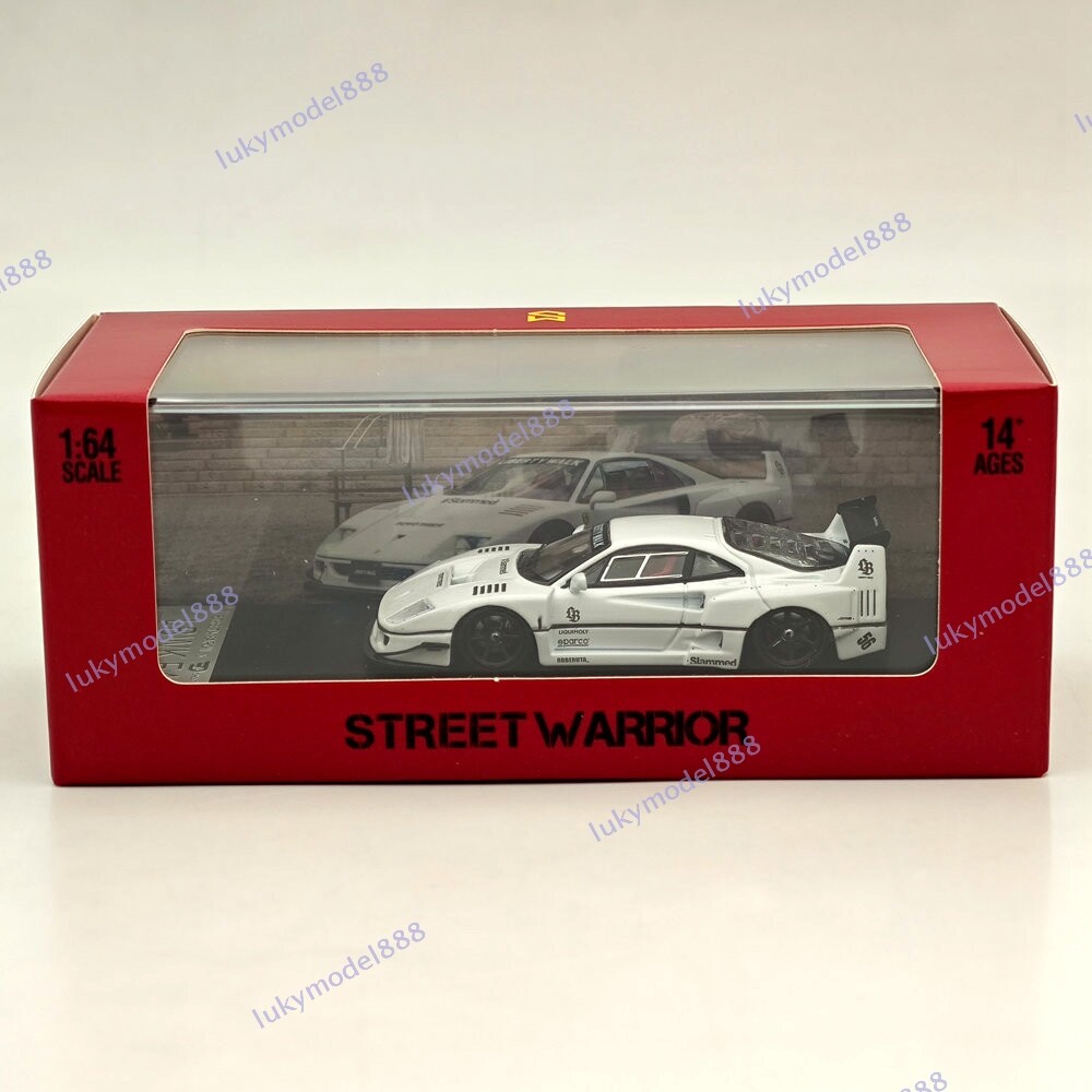 ■1/64【LBWK F40 STREET　WARRIOR】RED➕WHITE STREET WARRIOR SW 1/64 LBWK F40 Red Diecast Models Car